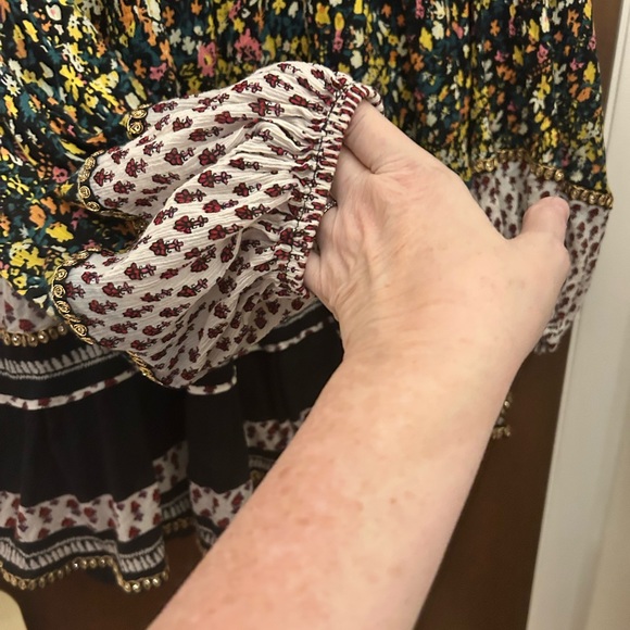 Free People Gardenia Tunic mixed print with metallic sequin trim - Picture 4 of 10